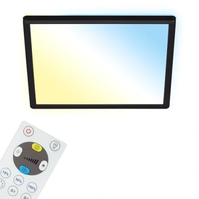 Immagine di Briloner Leuchten 7081 015 Pannello LED, lampada da soffitto dimmerabile, con retroilluminazione, telecomando, 18 Watt, 2400 lumen, colore: bianco/nero, 293 x 28 mm (L P A)