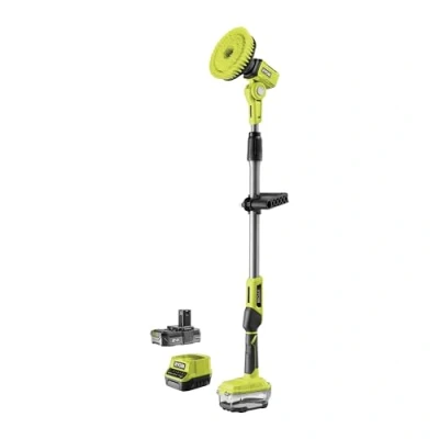 Immagine di Ryobi R18TPS 120G spazzola rotante telescopica a batteria 18V ONE+, Testa inclinabile in 6 posizioni, Diametro 15 cm con una rotazione fino 210 g/min