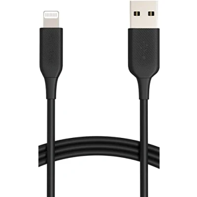 Immagine di Amazon Basics Cavo di ricarica USB a Lightning, certificato MFi, serie Advanced, per iPhone, nero, 0.9 m