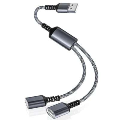 Immagine di Itramax Cavo USB Splitter Y 1M,Filo Prolunga a 1 Maschio 2 Dual Femmina,Doppia Porta Multipresa Sdoppiatore,Caricatore Dati Adattatore Alimentazione per Mac,Auto,Xbox One,PS4,PS5,PC