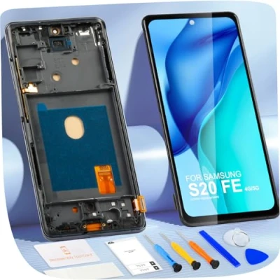 Immagine di OLED LCD Schermo per Samsung Galaxy S20 Fe/Galaxy Fe 5G Display Sostituzione del Vetro digitalizzante con Riparazione Kit (6,5&quot;,Nero Telaio)