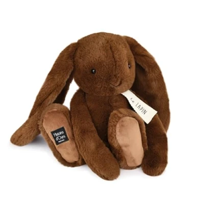 Immagine di HISTOIRE D&#039;OURS Peluche coniglio Collezione The LAPIN Colore Caffè Compagno Dolcezza e Coccole Infiniti 32 cm Idea regalo indimenticabile per bambini piccoli grandi HO3250