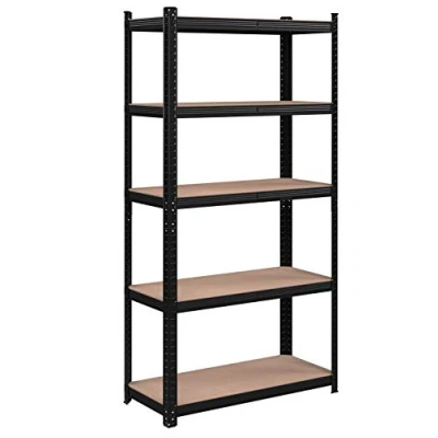 Immagine di SONGMICS GLR040B02 Set di 2 ripiani per carichi pesanti, 40 x 90 180 cm, con struttura in acciaio che può sostenere fino a 875 kg ciascuno, 5 regolabili, colore: nero