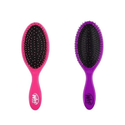 Immagine di Wetbrush Original Detangler With Ultra Sift Intelliflex Bristles to Gently Separate Knots Ease, Does Not Rip Hair, For All Hair Types, Pink &amp; Purple BUNDLE