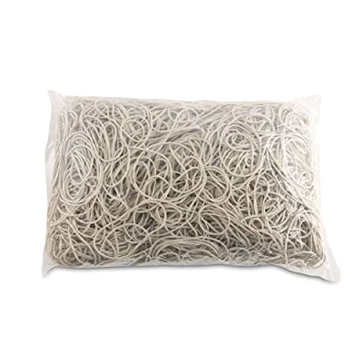 Immagine di Elastici Prodotti per ufficio Diametro 50mm 1,5x3mm 1000g Bianco/Piccoli Accessori ufficio/Tipo Standard/Materiale Gomma/Peso (g) 1000 / Colore Bianco/Dimensione