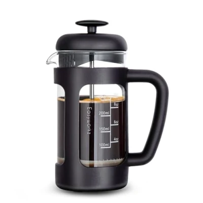 Immagine di Easyworkz francese Pressa 350ml Bollitore per tè e caffè con vetro borosilicato, impugnatura morbida