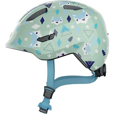 Immagine di ABUS casco Smiley 3.0 per bambini da bici con calzata ridotta, design a misura di bambino e spazio il codino ragazze ragazzi verde chiaro motivo, taglia M