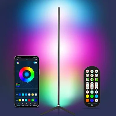 Immagine di luxceo Lampada da Terra LED Dimmerabile, Lampadaire Hue RGBIC con Controllo APP,Lampadaire Neon Staccabile,320 Modalità scena,per Soggiorno,Camera Letto,Feste, Cortometraggi Video