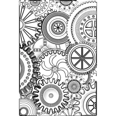 Immagine di Sizzix by 3—D Texture Fades Embossing Folder Mini Mechanics di Tim Holtz, 665633, plastica PP, Multicolour, Taglia unica