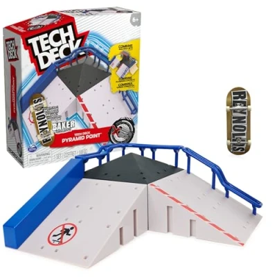 Immagine di Tech Deck, Pyramid Point, X Connect Park Creator, Set di Rampe Personalizzabili e costruibili con Tastiera Esclusiva, Giocattolo per Bambini Ragazze dai 6 Anni in su, Colore Pryamid, 1, 6066859