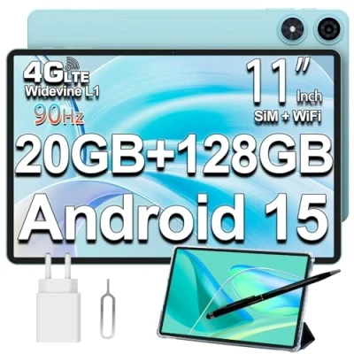 Immagine di TECLAST P50 Tablet 11 Pollici Android 14 Tablets, 14GB RAM+128GB ROM(TF 4TB), 4G LTE Dual SIM+5GWiFi, T606 Octa Core 2GHz CPU, 8000mAh/13MP/Widevine L1/BT5/GPS/GMS/OTG/Type C/Headphone Jack/Metal 2024