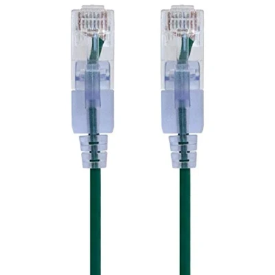 Immagine di Monoprice Cavo patch Ethernet Cat6A 10 m Verde (10 pezzi) di rete Internet rete, RJ45 UTP senza grovigli, filo rame nudo 10G 30AWG serie SlimRun