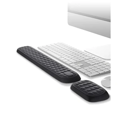 Immagine di Meatanty Supporto per poggiapolsi tastiera e mouse imbottito in memory foam ufficio, computer, laptop, Mac, alleviare il dolore al polso digitare comodamente