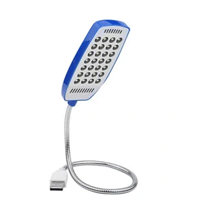 Immagine di Niiyen Luce USB, 5V Flessibile a Collo di Cigno Mini USB Ricarica Lampada da Lettura Portatile 28 LED per Computer, con Interruttore, Design Cigno(Blu)