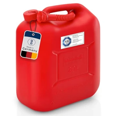 Immagine di Hünersdorff Tanica Carburante Standard da 20 Litri, HDPE Colore Rosso, con omologazione Un, Accessori Rossi