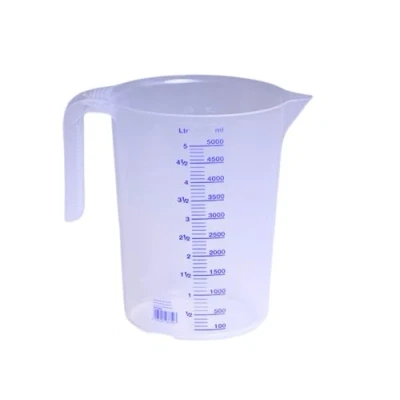 Immagine di Hünersdorff Caraffa Graduata da 5.000 ml, PP, 2 Scale Manico Aperto, Trasparente, impilabile