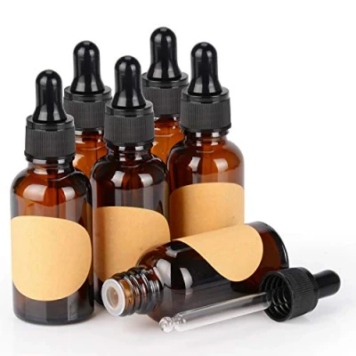 Immagine di stonylab 30 ml (1 oz) 6 Pack Flaconi Contagocce in Vetro, Marrone Flacone Vetro Vuoto con Affusolato, Tappo Interno e Etichetta per Oli Essenziali, Fragranze Aromaterapia