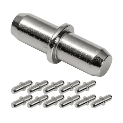 Immagine di Supporto Mensola D5, 12 pz, Reggimensole per Fori Ø 5 mm, Ogni Tipo di Mensole, in Metallo, Antiruggine, Accessori Ripiani, Supporti Mensole e Mobili, Perni pins
