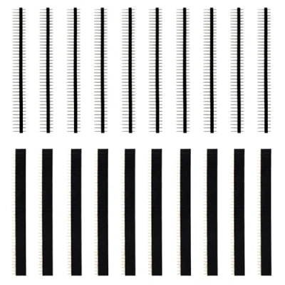 Immagine di 20 Pezzi Passo 2.54mm 40 Pin Breakaway PCB Board,Connettore Intestazione Maschio e Femmina,Straight Header Dritti Connettori per Scheda Circuito Stampato Arduino Prototype Shield