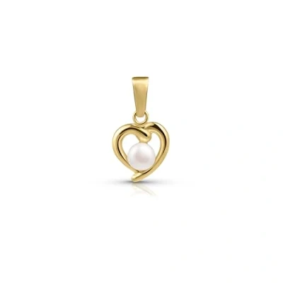 Immagine di Amberta Allure Ciondolo in Oro 9 Carati per Donne: a Cuore con Perla