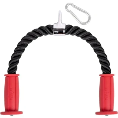 Immagine di Attacco Deluxe Yes4All per Cavo Tricipiti, Lunghezza 27 e 36 pollici con 4 Colori, Accessorio Macchine da Esercizio Sistema di Pulegge Corda Palestra Moschettone