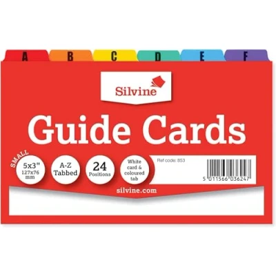 Immagine di Silvine Cartoline guida 12,7 x 7,6 cm, colore bianco, A schede Z, rif. 853 (126 76 mm)