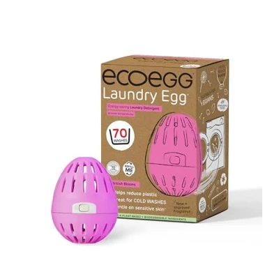 Immagine di Ecoegg Uovo per bucato Sostituzione detergente e balsamo tessuti Non bio, senza enzimi, fosfati, candeggina Pelle sensibile British Bloom 70 lavaggi