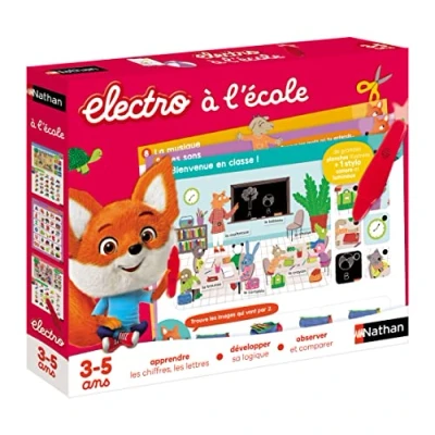 Immagine di Nathan Elettro Scuola Gioco educativo elettronico da 3 a 5 Anni Sviluppo della logica e osservazione, Multicolore, L, 31624