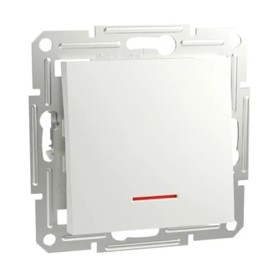 Immagine di Schneider Electric Asfora EPH1670121D Pulsante da incasso con LED 10 a 250 V AC, morsetti incastro, colore: Bianco