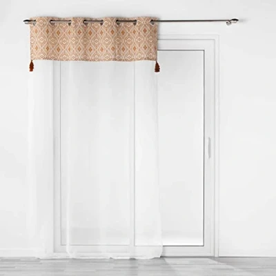 Immagine di Douceur d&#039;Intérieur Tenda con occhielli 140 x 240 cm Terracotta, velo sabbiato top policotone, Samira