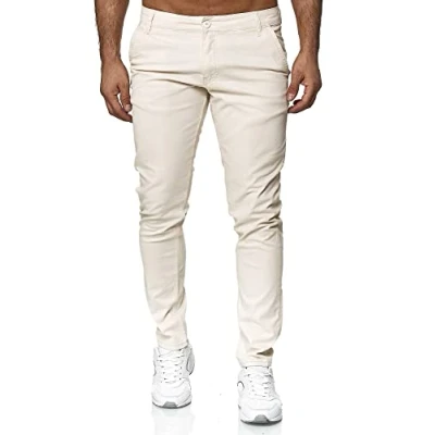 Immagine di Tazzio Pantaloni Chino da Uomo, Slim Fit, in Tessuto, Elasticizzati, 19530, Ecru, 32W x 32L