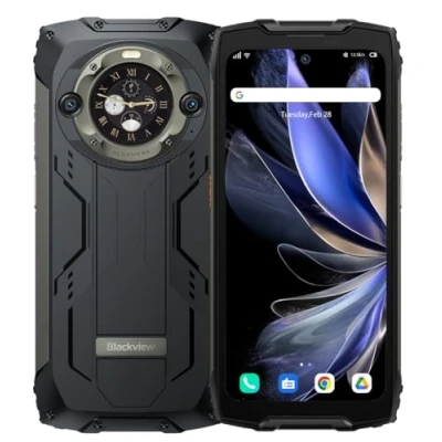 Immagine di Blackview BV9300 PRO Smartphone Rugged(100LM Torcia), 24GB+256GB, 15080mAh Batteria, 6,7&#039;&#039; 120Hz 2.3K Display, 64MP+32MP Fotocamera, IP68 IP69K Android 13 Impermeabile Cellulare, GPS NFC Nero
