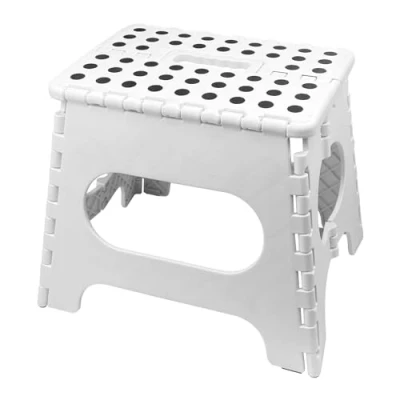Immagine di WinGluge 27cm di Altezza Sgabello Pieghevole, Sgabelli Pieghevoli, Gradino Sgabellino Pieghevole Portatile, in Plastica Bianc per Cucina, Bagno, Camera da Letto, Campeggio