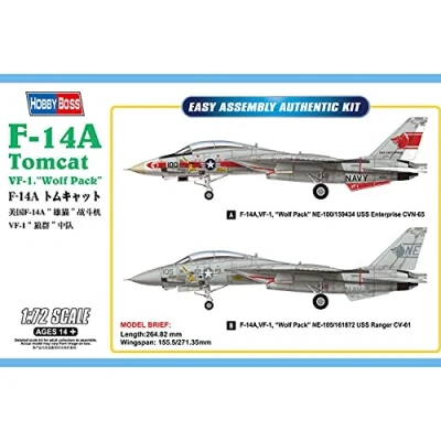 Immagine di Hobby Boss F 14A Tomcat Cat Modellino in plastica, Colori, Large, 80279