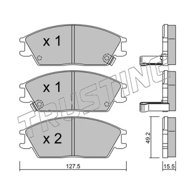 Immagine di TRUSTING 083.1 Kit pastiglie freno con segnalatore acustico usura HYUNDAI: Getz, ACCENT 2, 1