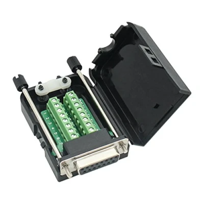 Immagine di DB15 Breakout connettore femmina adattatore 15 pin porta a terminale modulo di segnale con custodia (connettore femmina, vite caso)