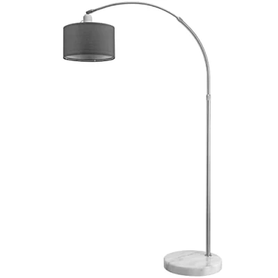 Immagine di Monzana Lampada da Terra Regolabile 150 175 cm Base in Marmo Paralume Orientabile Tessuto Piantana Lampade ad Arco