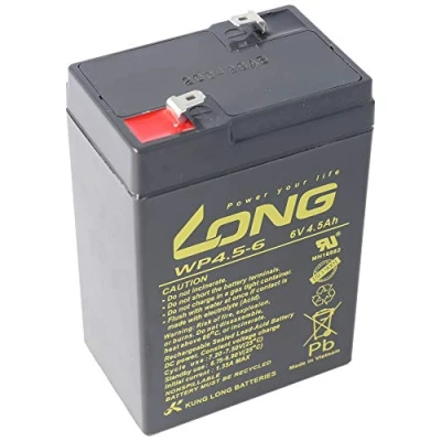 Immagine di Kung Long WP4.5 6 Batteria al piombo Volt 4,5 Ah con attacco Faston 4,8 mm, dimensioni (lunghezza x larghezza altezza): 70 47 101 mm