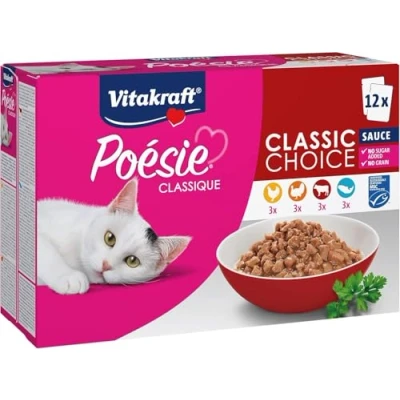 Immagine di Vitakraft Poésie Classic in salsa Pacco misto Umido per gatto 12 x 85 g