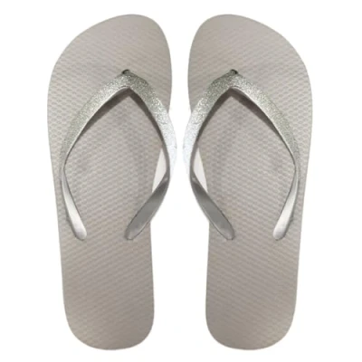 Immagine di SUGAR ISLAND® Infradito unisex da donna, unisex, estive, spiaggia, Grigio Glitter Argento, 38/39 EU