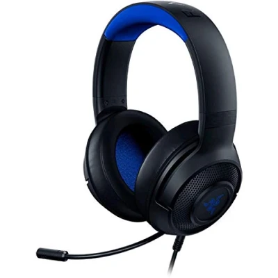 Immagine di Razer Kraken X per Console Cuffie da gioco cablate console(Compert, Leggra, Audio Posizionale Precisco e Pulito, Comodo Controlli Audio, Compatibilità tra Piattaperme) Nero Blu