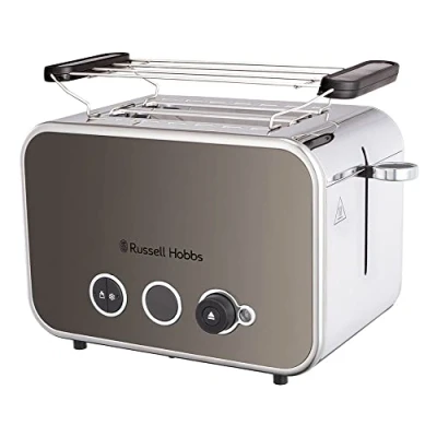 Immagine di Russell Hobbs Tostapane 2 Fette Acciaio Inox Titanio; Scomparti per toast extra larghi; 6 livelli di doratura; Scongelamento; Funzione solleva e guarda, 1600 W, DistinctionsTitanio 26432 56