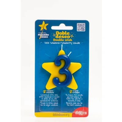 Immagine di Dekora Candela di compleanno solidale Candele speciali a stella doppie per aiutare i bambini malati Numero 3