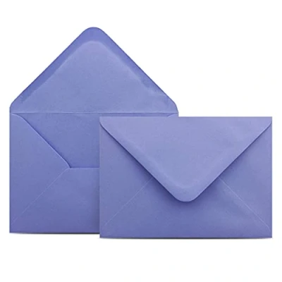 Immagine di Colours 4 you 100 buste per lettere, formato DIN C6, 11,4 x 16,2 cm, con chiusura a linguetta punta da inumidire, colore: lilla