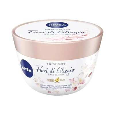 Immagine di NIVEA Crema Olio Soffiato Perlato Vaso Fiore di Ciliegio/Olio Jojoba (1X200), cura corpo idratante ml