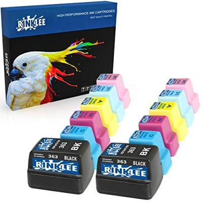 Immagine di RINKLEE 12 Compatibili Cartucce 363 Sostituzione per HP Photosmart C7280 C8180 C5180 C6180 C6280 C7180 3310 3210 3110 8250 D6160 D7160 D7260 D7460