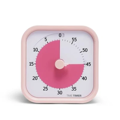 Immagine di TIME timer MOD visivo da 60 minuti,strumento di studio forniture scolastiche domestiche, per ufficio bambini, e riunioni con funzionamento silenzioso (rosa peonia), TTM9 HPP W