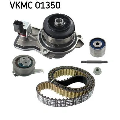 Immagine di SKF VKMC 01350 Pompa acqua + Kit Cinghia Distribuzione con contatto d&#039;arresto integrato, inseribile 145 VOLKSWAGEN: Polo V Hatchback