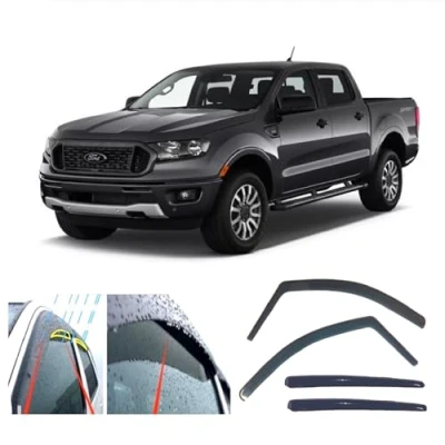 Immagine di AC WOW 4 deflettori d&#039;aria per Ford Ranger Double Cab (T6) 2011 2012 2013 2014 2015 2016 2017 2018 2019 2020 2021 2022