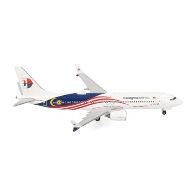 Immagine di herpa Modellino Aereo Malaysia Airlines Boeing 737 Max 8 9M MVA, Miniatura in scala 1:500, pezzo da collezione, modello senza supporto, metallo